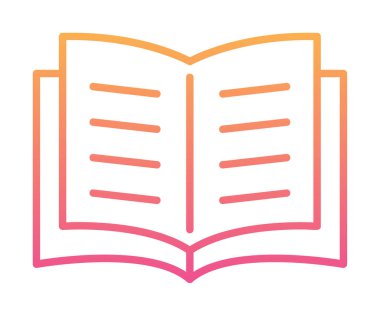 Basit Açık Kitap web simgesi çizim vektörü