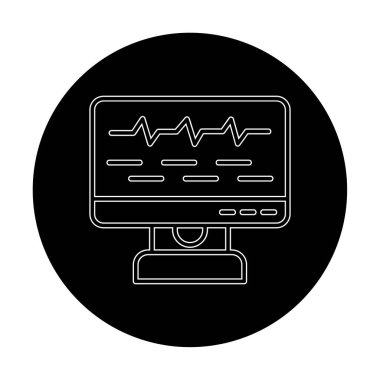 Ses çizgisi simgesi ile bilgisayar izleyicisinin vektör illüstrasyonu