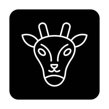 Zürafa baş web simgesi, vektör illüstrasyonu 