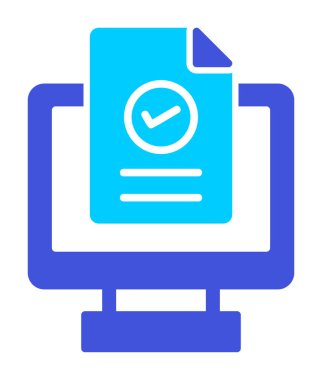 Bilgisayar ekranında web sitesi kayıt simgesi, vektör illüstrasyonu basit tasarım