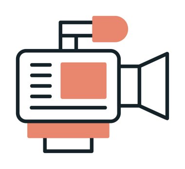 video kamera simgesi, vektör illüstrasyonu basit tasarım