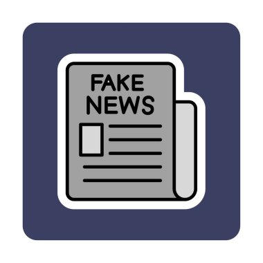 düz biçimli sahte haber simgesi, vektör illüstrasyonu                          