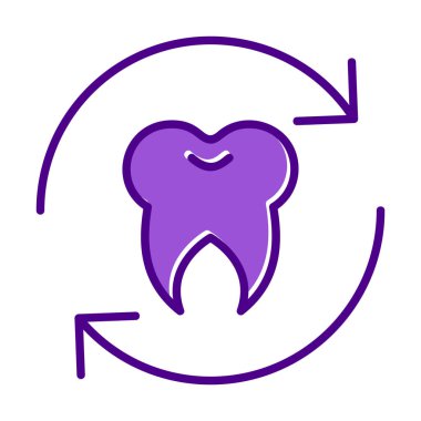 Diş Tedavi simgesi, vektör illüstrasyonu  