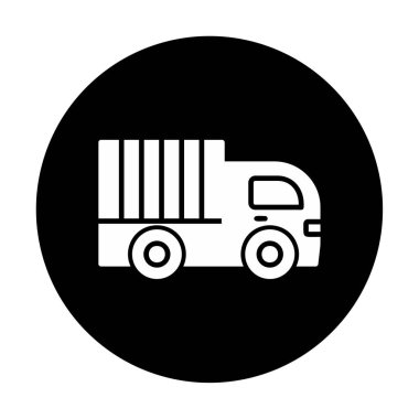 dağıtım kamyonu simgesi, vektör illüstrasyonu
