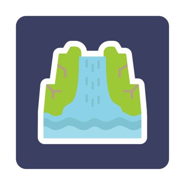 Basit Waterfal simgesi, vektör illüstrasyonu