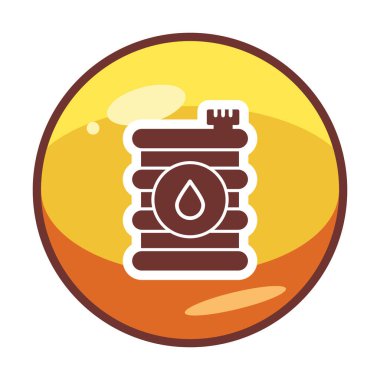 Yağ varili düz ikon vektör çizimi