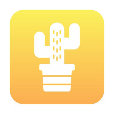 Kaktüs simgesi, basit tasarım çizimi  