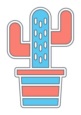 Kaktüs simgesi, basit tasarım çizimi  