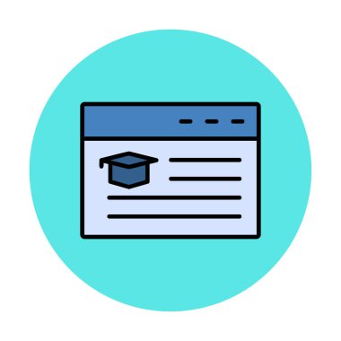 vector illustration of Online Education icon               