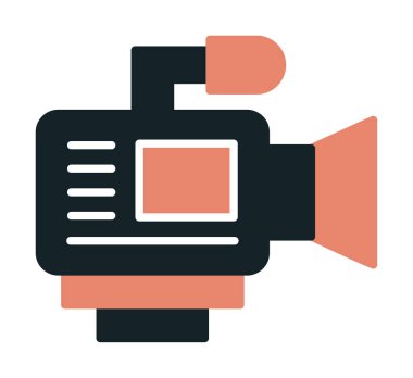 video kamera simgesi, vektör illüstrasyonu basit tasarım