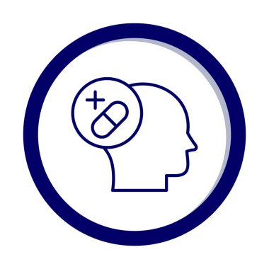 Tıbbi ve sağlık ikonu, vektör illüstrasyon. Ruh Sağlığı Konsepti                                    