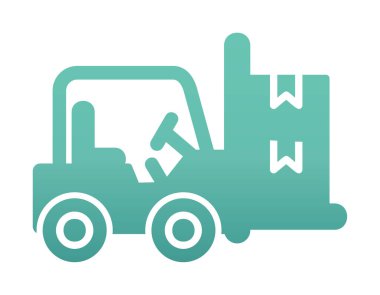 Basit Forklift simgesi, vektör illüstrasyonu