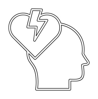 kırık kalp simge vektör çizim