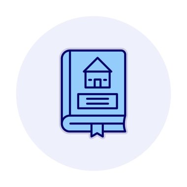 Mimarlık Kitabı düz simgesi, vektör illüstrasyonu 