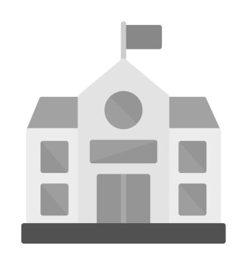 Okul binası simgesi, vektör illüstrasyonu