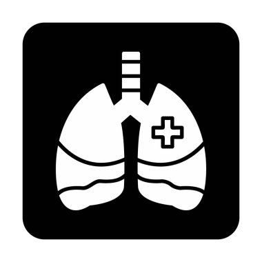 akciğer simgesi, vektör illüstrasyonu  