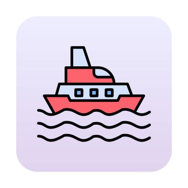 Gemi simgesi, vektör illüstrasyonu