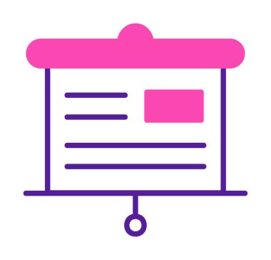 Sunum tahtası simgesi, vektör illüstrasyonu