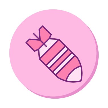 Nükleer bomba ikonu, vektör illüstrasyonu