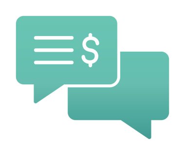 Sohbet düz simgesi, vektör illüstrasyonu