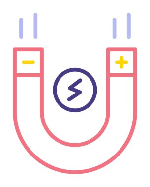 Mıknatıs düz simgesinin vektör çizimi 