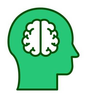 beyin ikonu vektör çizimi tasarımı