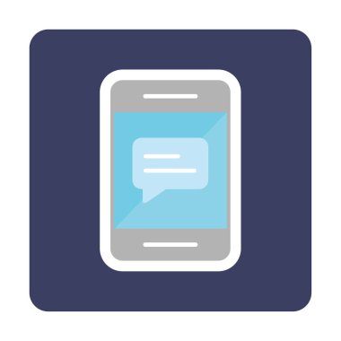 Sohbet düz simgesi, vektör illüstrasyonu