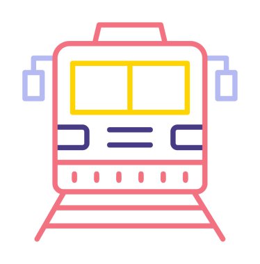 tren simgesi, vektör illüstrasyonu 