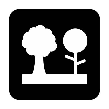 Kişisel ve ticari kullanım için ağaç simgesi vektör illüstrasyonu.