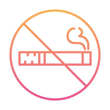 Basit Sigara İçilmez alanı simgesi, vektör illüstrasyonu