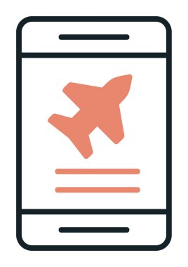 Uçak simgesi vektör illüstrasyonunda bilet