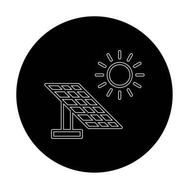 Güneş paneli ikon vektör illüstrasyonu