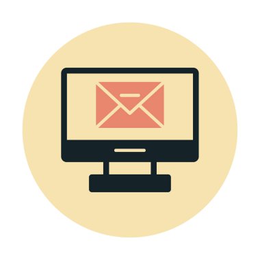 Basit düz bilgisayar e- posta iletisi vektör illüstrasyon tasarımı