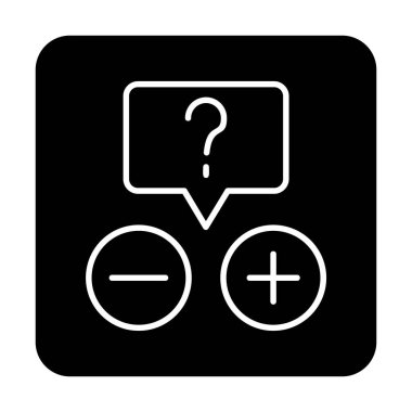 soru işareti ve cevap seçimi düz simge, vektör, illüstrasyon, bilgi, işaret ve imza