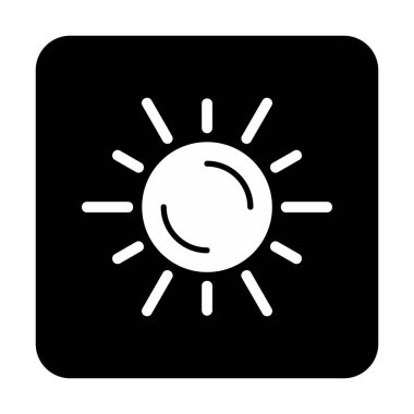 Güneş düz simge vektör çizim