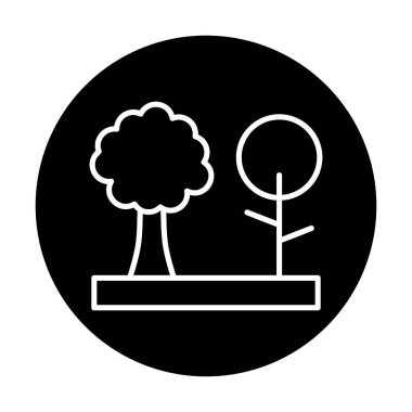 Kişisel ve ticari kullanım için ağaç simgesi vektör illüstrasyonu.