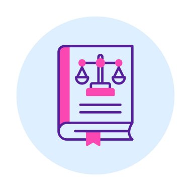 Hukuk kitabı. Web simgesi basit illüstrasyon 