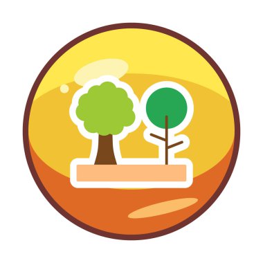 Kişisel ve ticari kullanım için ağaç simgesi vektör illüstrasyonu.