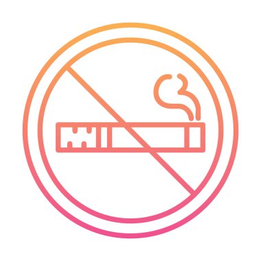 Basit Sigara İçilmez alanı simgesi, vektör illüstrasyonu