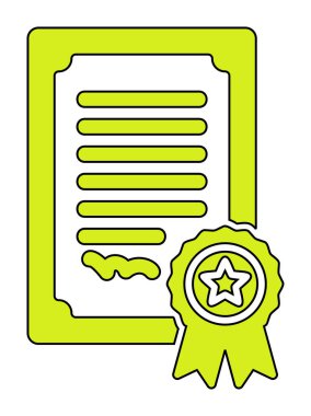 Sertifika vektör simgesi modern basit illüstrasyon                                 