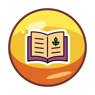 Biyoloji kitabı ikonu vektör illüstrasyonu