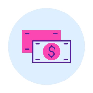 Nakit Dolar para simgesi, vektör illüstrasyonu 