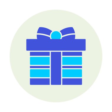 Hediye ikonlu kutu. Düz stil. Vektör çizimi. beyaz arkaplanda izole.