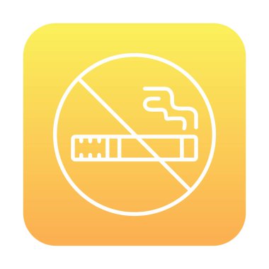 Basit Sigara İçilmez alanı simgesi, vektör illüstrasyonu