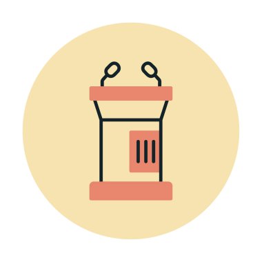 hoparlör kürsü simgesi vektör illüstrasyonu                         