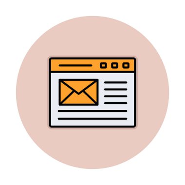 Basit düz bilgisayar e- posta iletisi vektör illüstrasyon tasarımı