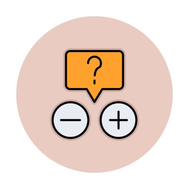 soru işareti ve cevap seçimi düz simge, vektör, illüstrasyon, bilgi, işaret ve imza