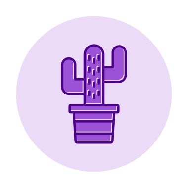 Kaktüs simgesi, basit tasarım çizimi  