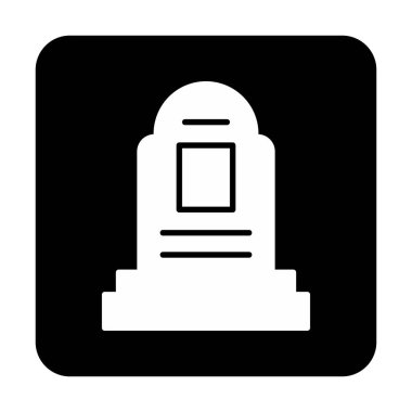 mezar taşı düz simgesi, vektör illüstrasyonu