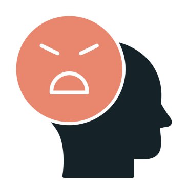 Kızgın avatar simgesi, vektör illüstrasyonu 